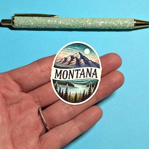 Adesivo de viagem Montana - Adesivo de mala aquarela para bagagem, laptops - Presente de viagem