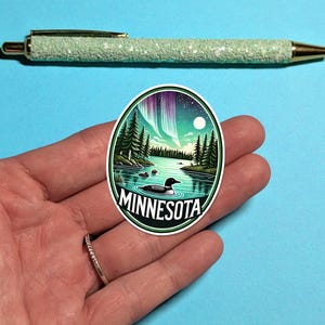 Adesivo de viagem Minnesota - Adesivo de mala aquarela para bagagem, laptops - Presente de viagem