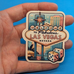 Las Vegas Travel Sticker // Vegas Decal for suitcase, laptop, car or water bottle, luggage tag, travel gift