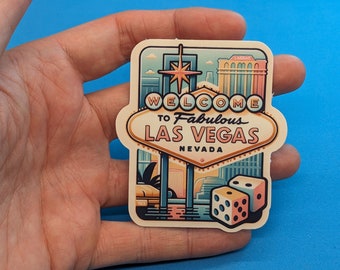 Las Vegas Travel Sticker // Vegas Decal for suitcase, laptop, car or water bottle, luggage tag, travel gift