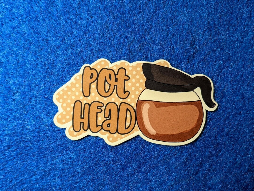 Coffee Pot Head Sticker Coffee Sticker Funny Sticker Coffee Lovers ...