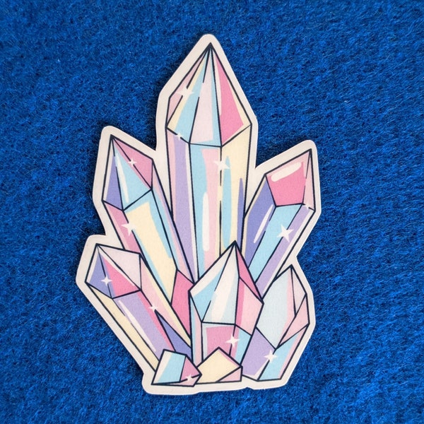 Colorful Crystal Sticker | Spirituality Sticker | Spiritual Sticker | Crystal Healing Sticker | Laptop Sticker