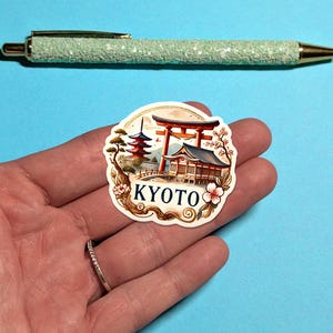 Pegatina de viaje de Kioto: pegatina de acuarela de Japón para maletas, ordenadores portátiles - Regalo de viaje