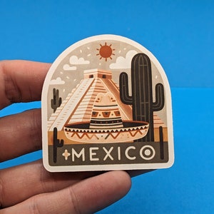 Mexiko Reiseaufkleber // Aufkleber für Koffer, Laptop, Auto oder Wasserflasche, Gepäckanhänger, Reisegeschenk
