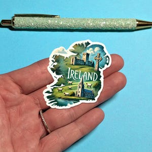 Sticker de voyage Irlande - Sticker valise aquarelle pour bagages, ordinateurs portables - Cadeau de voyage