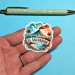 El Salvador Reiseaufkleber - Aquarell Koffer Aufkleber für Gepäck, Laptops - Reisegeschenk