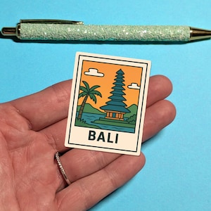 Bali Indonesien Reiseaufkleber - Retro Serie - Koffer Aufkleber für Gepäck, Laptops - Reisegeschenk