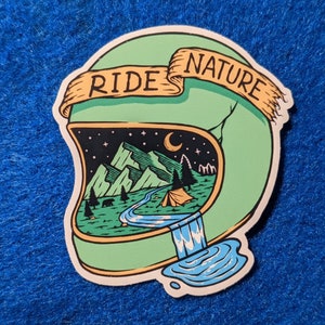 Sticker randonnée nature Sticker VTT Sticker extérieur Sticker aventure Sticker casque Sticker vélo