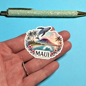 Adesivo de viagem Maui - Adesivo de mala aquarela Havaí para bagagem, laptops - Presente de viagem