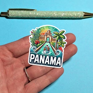 Adesivo de viagem do Panamá - Adesivo de mala aquarela para bagagem, laptops - Presente de viagem