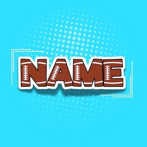 Adesivo personalizzato con nome da football, adesivo personalizzato per casco di squadra, adesivo in vinile sportivo con nome personalizzato, adesivo per laptop, regalo per borraccia