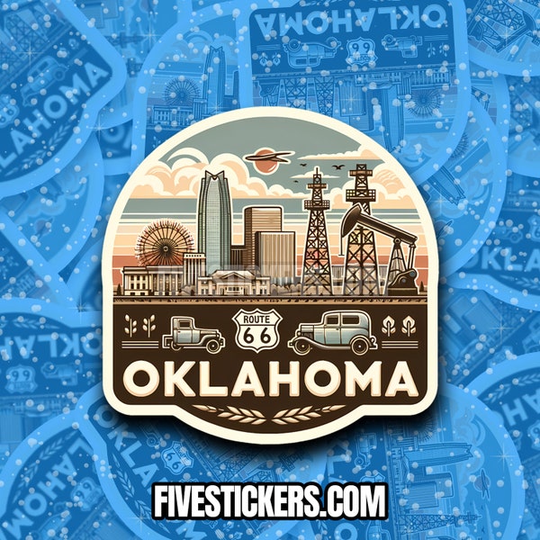 Oklahoma Travel Sticker // US State Decal for suitcase, laptop, car or water bottle, luggage tag, travel gift