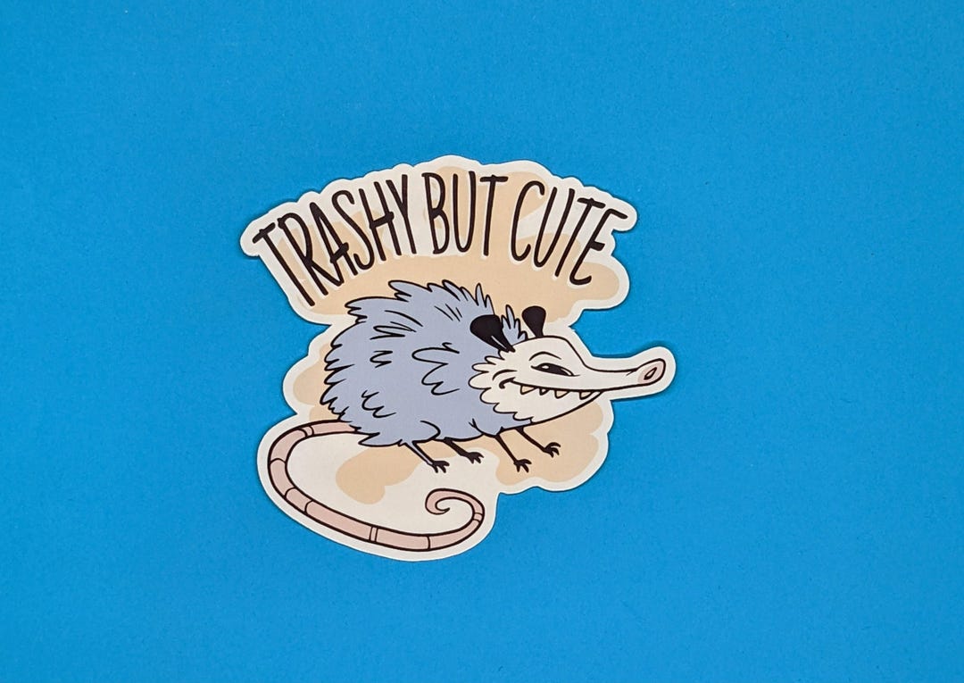 Funny Opossum Sticker - Trashy but Cute Possum Decal for Laptops ...