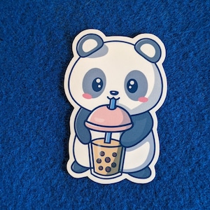 Sticker panda boba | Sticker thé aux perles | autocollant panda | autocollant kawaii | Adorable vinyle autocollant | Sticker mignon pour ordinateur portable