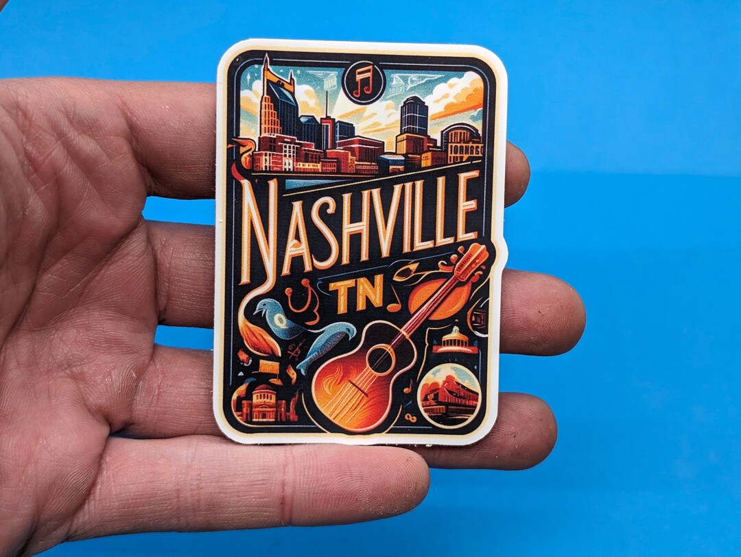 Nashville Travel Sticker // Tennessee Decal for Suitcase, Laptop, Car ...