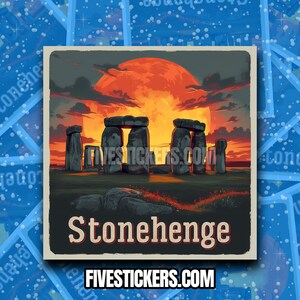 Stonehenge Reiseaufkleber // Abziehbild für Koffer, Laptop, Auto oder Wasserflasche, Gepäckanhänger, Reisegeschenk