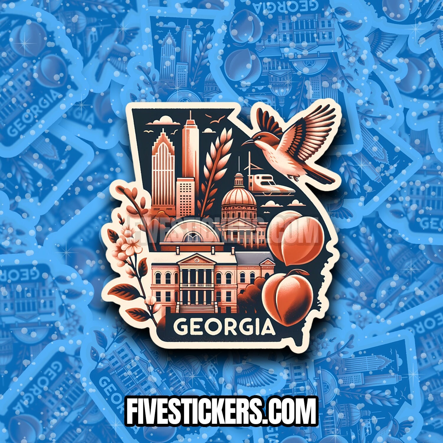 Vinyl Sticker; Atlanta Georgia Varsity Drive In, Vintage Style