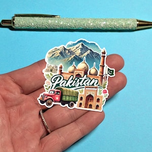 Adesivo de viagem para o Paquistão - Adesivo de mala em aquarela para bagagem, laptops - Presente de viagem