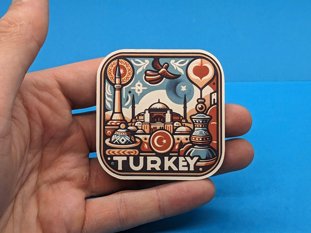 Turkey Exopy Sticker Turkey Travel Sticker // Decal for Suitcase, Laptop, Car or Water ...