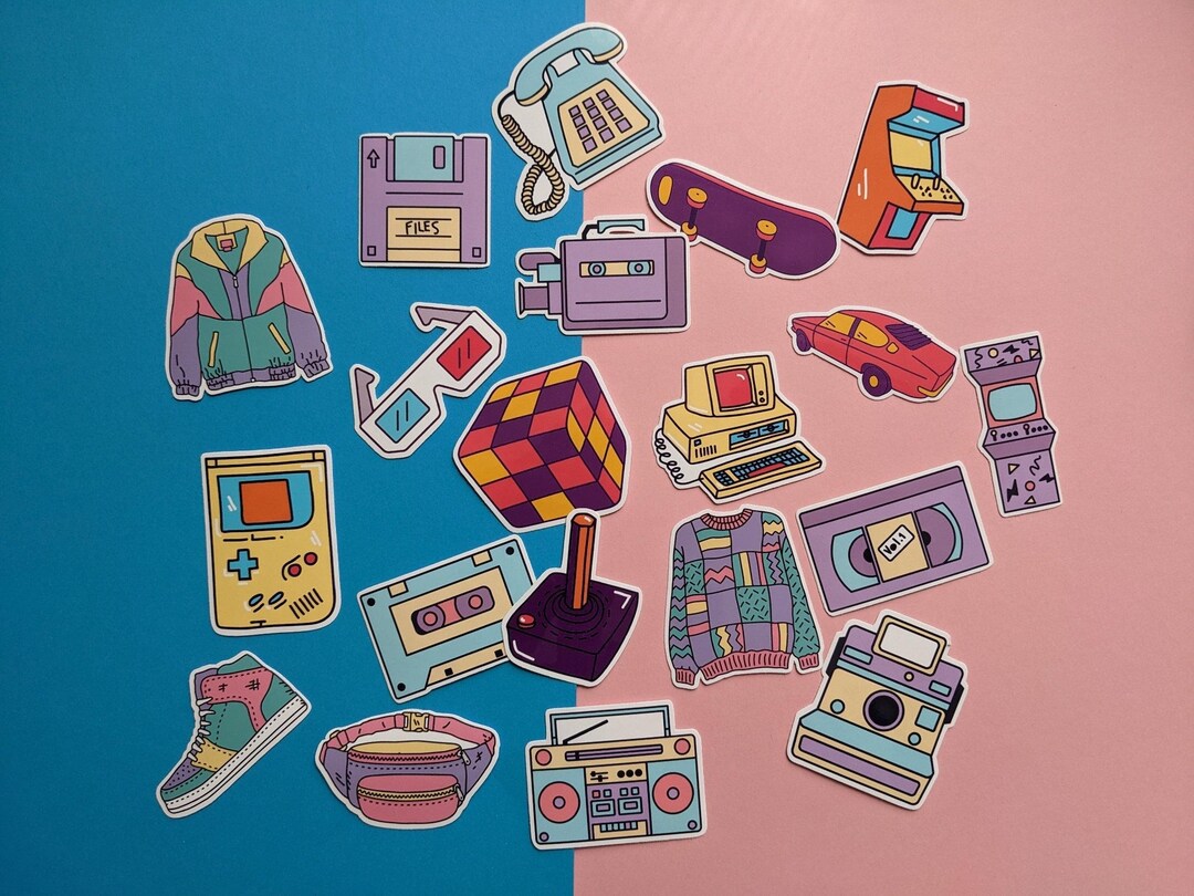 80s Aesthetic Sticker Set | 20 Stickers | 80s Party, 80s Stickers, 80s ...