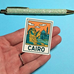 Pegatina de viaje de El Cairo y Egipto - Serie Retro - Pegatina para maletas, portátiles - Regalo de viaje