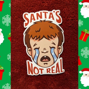 Adesivo natalizio divertente / Babbo Natale non esiste / Adesivo divertente, Adesivo natalizio, Adesivo per laptop
