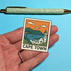 Adesivo de viagem Cidade do Cabo África do Sul - Série Retro - adesivo para mala, laptops - Presente de viagem