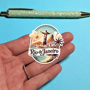 Adesivo de viagem Rio de Janeiro - Adesivo de mala aquarela Brasil para bagagem, laptops - Presente de viagem