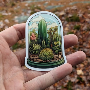 Botanischer Pflanzen-Terrarium-Aufkleber - Grüner Daumen Geschenk für Naturliebhaber