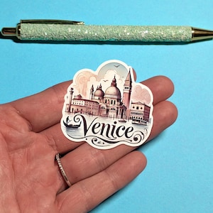 Adesivo de viagem em Veneza - Adesivo de mala aquarela para bagagem, laptops - Presente de viagem
