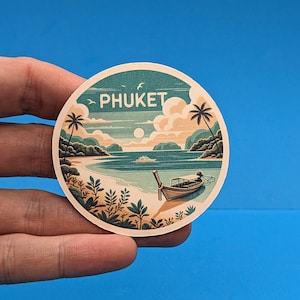 Thailand Reiseaufkleber // Abziehbild für Koffer, Laptop, Auto oder Wasserflasche, Gepäckanhänger, Reisegeschenk