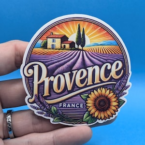 Provence Reiseaufkleber // Frankreich Aufkleber für Koffer, Laptop, Auto oder Wasserflasche, Gepäckanhänger, Reisegeschenk