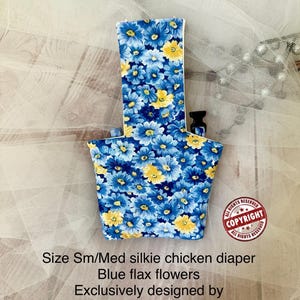 Silkie size S/Medium Chicken  Diaper for House pet Chicken Care Adjustable Suspenders buckles clips waterproof poo pouch  USA Made