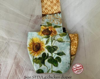 Chicken Diaper: Standard Size, Adjustable, Waterproof Poo Pouch, USA Made