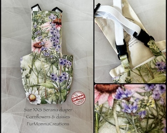 XXS Serama Chicken Diaper: Adjustable Waterproof Nappy, Stylish Prints