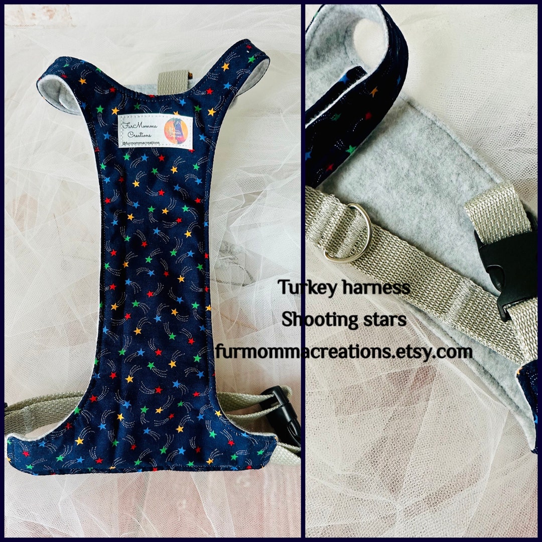 Turkey Harness or Large Duck Therapy Pet D Ring Adjustable With Buckle