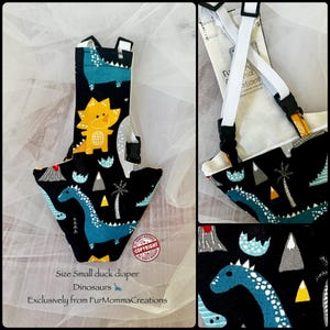 Duck Diapers SMALL size Call / Mallard / Wood / Duckling / GoslingHouse duck adjustable suspenders/buckles waterproof pouch USA Made