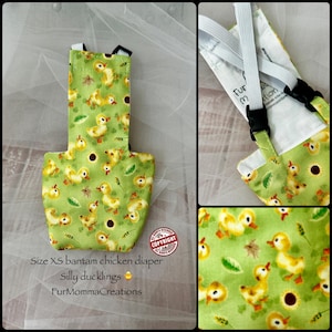 XS Bantam Chicken Diaper: Adjustable Suspender, Waterproof Pouch