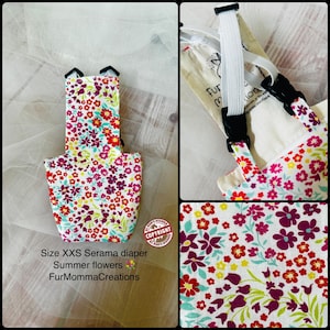 XXS Serama Kikiriki Pocket Chicken Diaper Nappy Adjustable suspender waterproof pouch Stylish prints House Chicken Care Farm House USA made