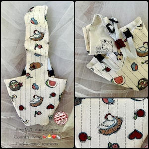 Duck Diapers  M/ Large size Pekin / Magpie / Muscovy Injured ducks adjustable suspenders w/ buckles waterproof pouch USA Made