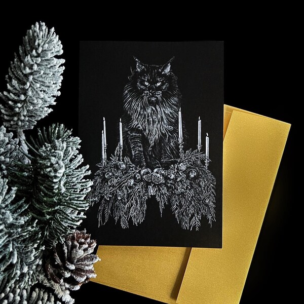 Yule Cat 5x7 Greeting Card