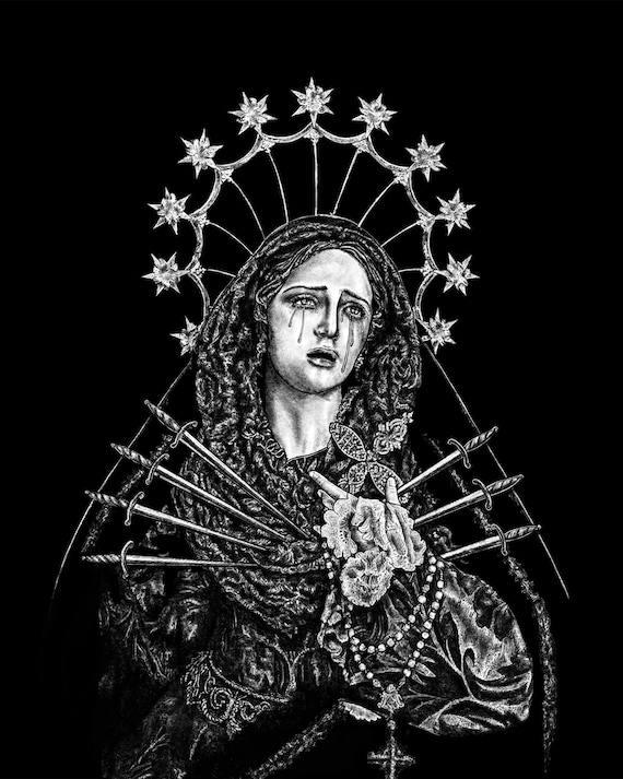 Our Lady of Sorrows Print Etsy