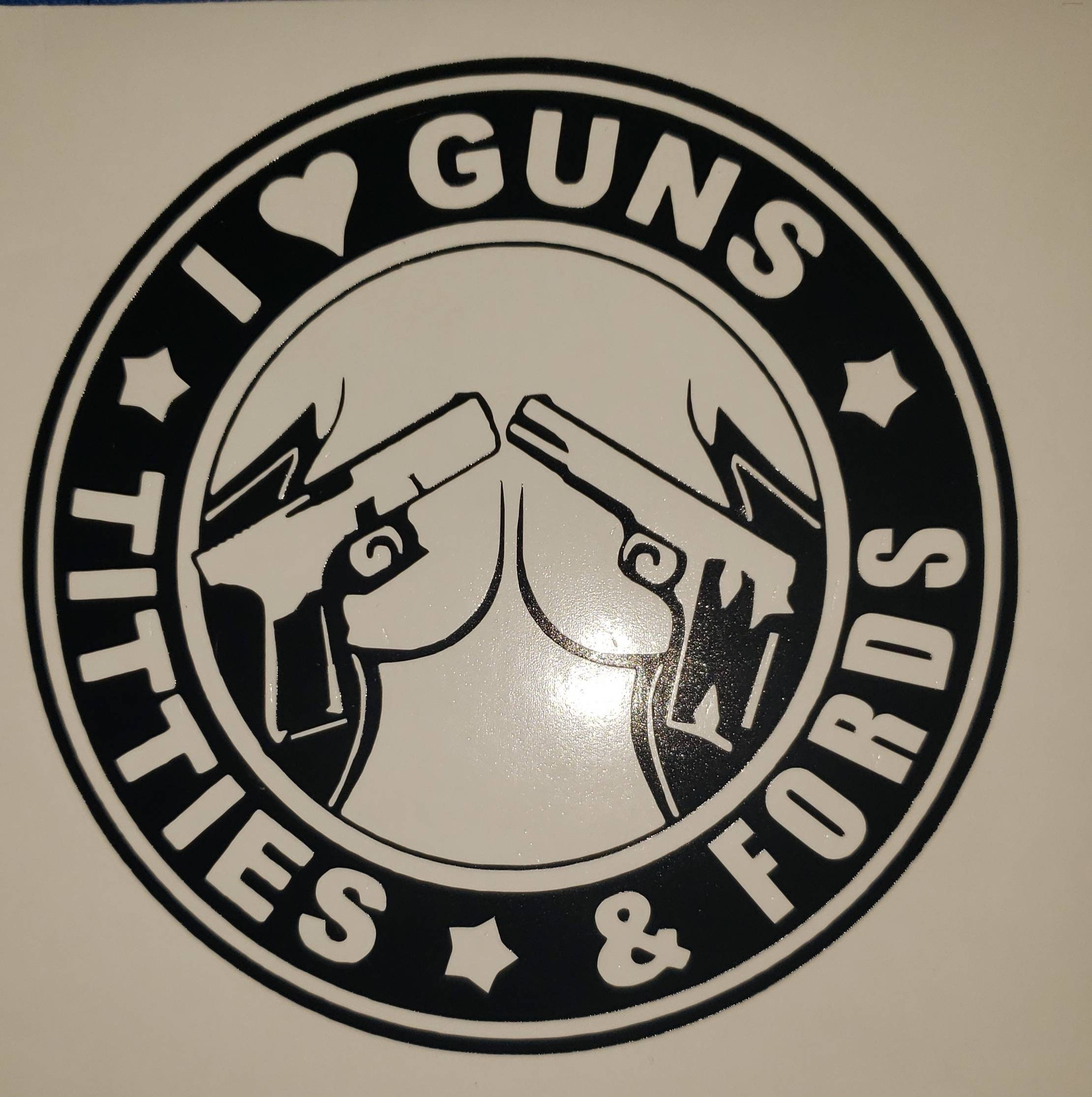 I Love Ford, Guns and Tittie Decal 