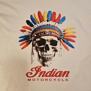 Indian Motorcycle short sleeve white Tshirt with decal.