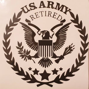 Army Decal Veteran Or Retired