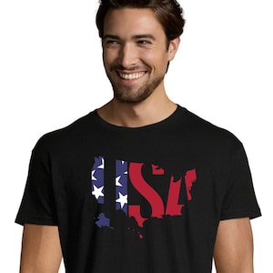Amerika Karte T-Shirts, Vierte Juli Shirts, USA Flagge Shirts, Amerika Karte T-Shirts, USA T-Shirts, Unabhängigkeitstag