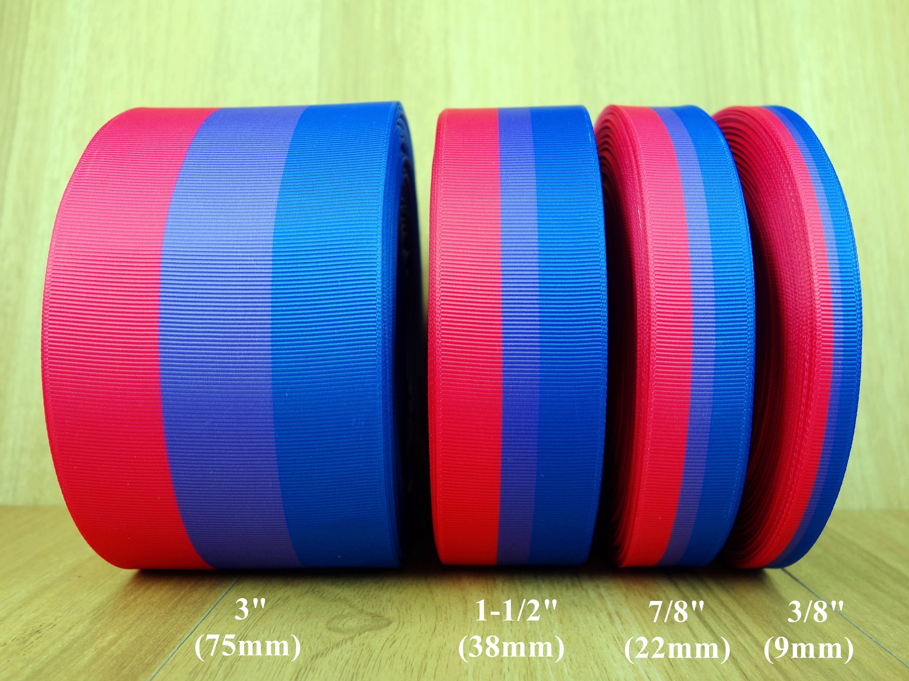 Bisexual Pride Flag Printed Grosgrain Ribbons - 3 Inch,2 Inch,1-1/2 I…