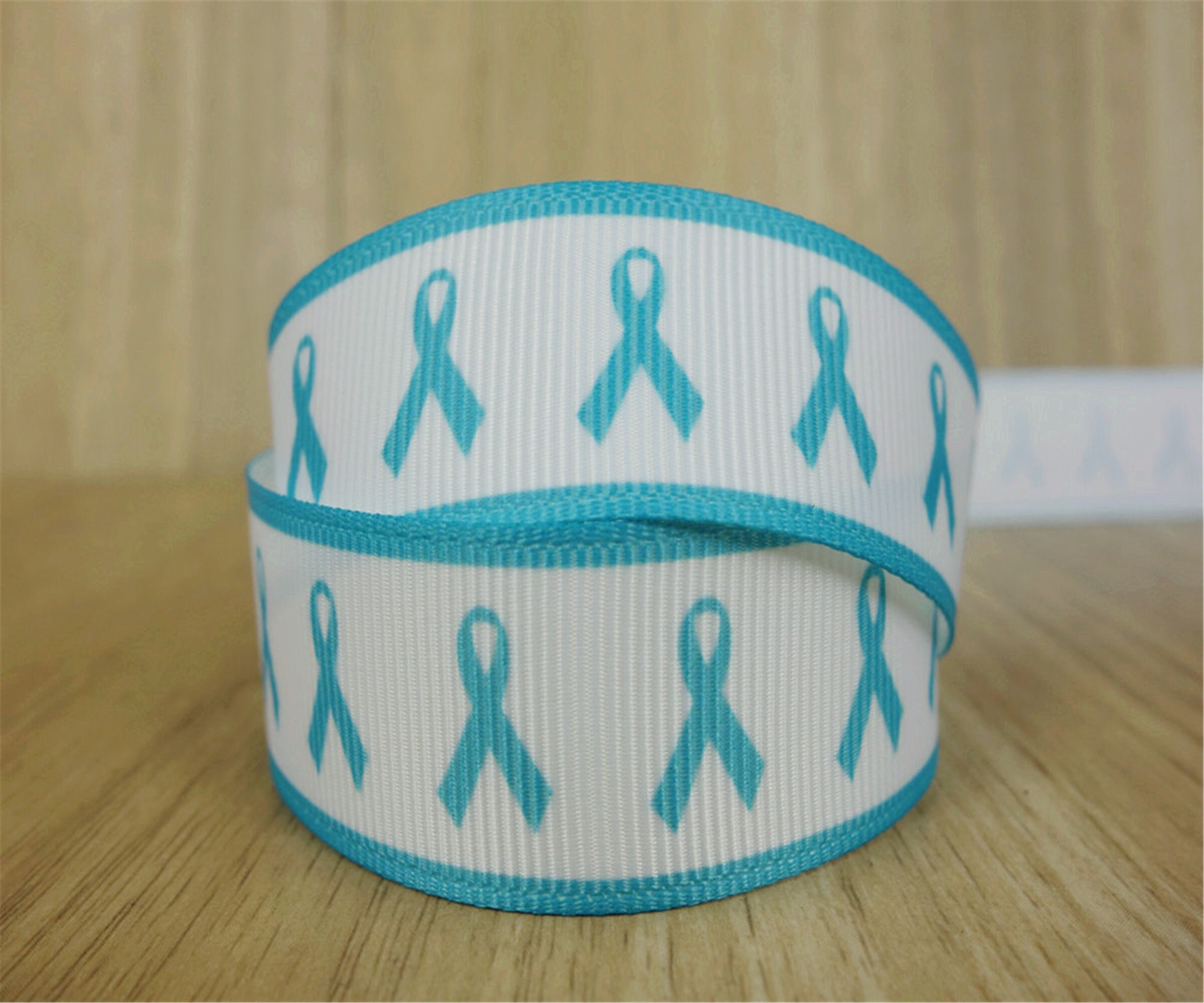 7/8 Cancer Awareness Teal Printed Grosgrain Ribbon Hair Etsy