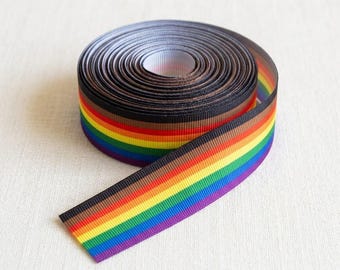 Philadelphia Pride Grosgrain Ribbon 7/8 Inch, LGBTQ Pride Flag Ribbon for Hair Bows, Gift Wrapping, Craft Ribbon by Yard