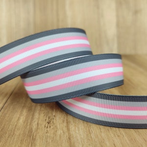 Demigirl Pride Flag Printed Grosgrain Ribbons 3/8 Inch -5/8 Inch-7/8 Inch
